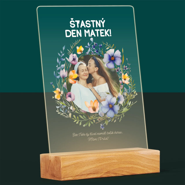 Fotka A Textem: Šťastný Den Matek - Tisk Na Akrylovém Skle