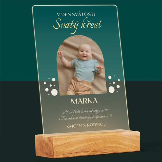 Fotka A Textem: Svátost Svatého Křtu - Tisk Na Akrylovém Skle