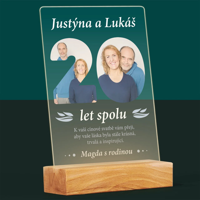 Slovo Z Fotek: 20 Let Spolu - Tisk Na Akrylovém Skle