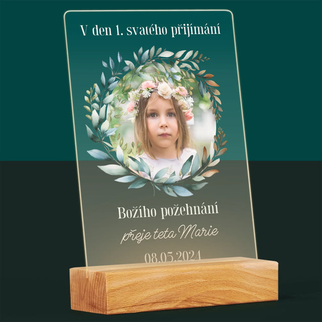 Fotka A Textem: V Den 1. Svatého Přijímání - Tisk Na Akrylovém Skle