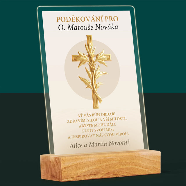 Jméno A Nápis: Poděkování Pro Kněze - Tisk Na Akrylovém Skle
