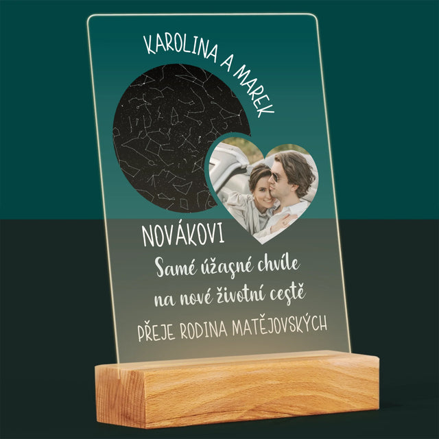 Hvězdná Mapa: Nová Životní Cesta Svatba - Tisk Na Akrylovém Skle