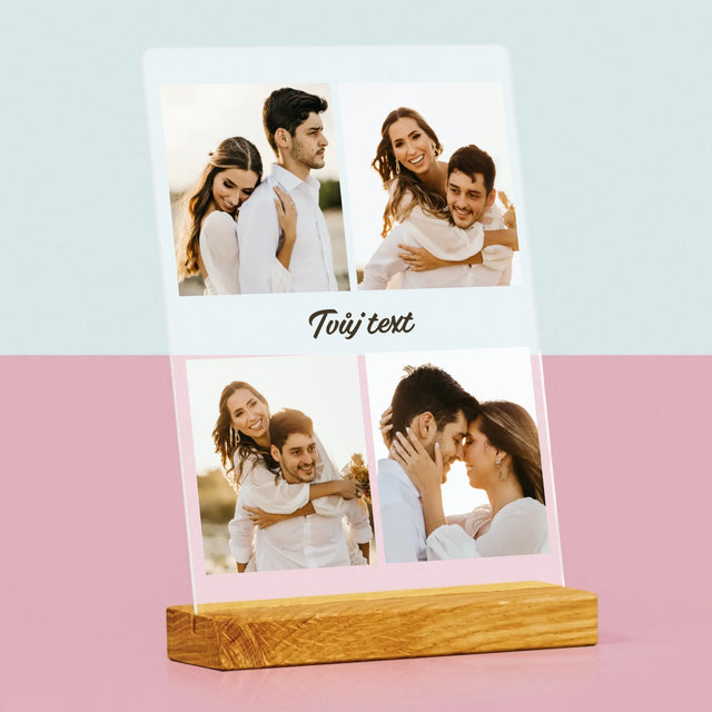 Fotokoláž: 4 Fotky A Nápis - Tisk Na Akrylovém Skle