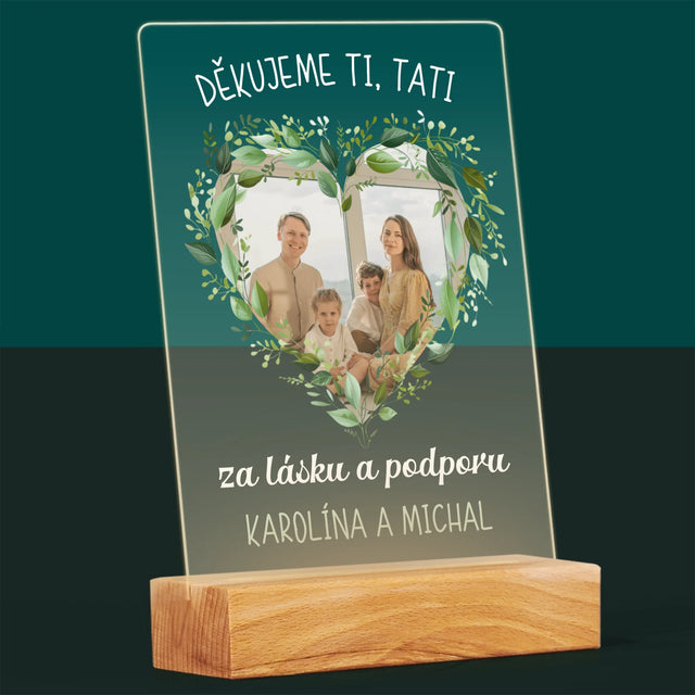 Fotka A Textem: Děkujeme, Tati - Tisk Na Akrylovém Skle