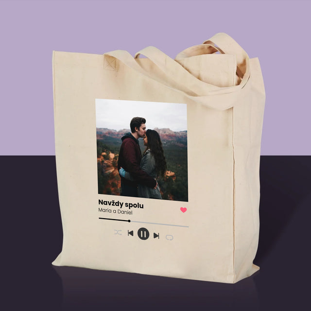 Fotka S Textem: Spotify S Vlastní Fotkou - Plátěná Taška