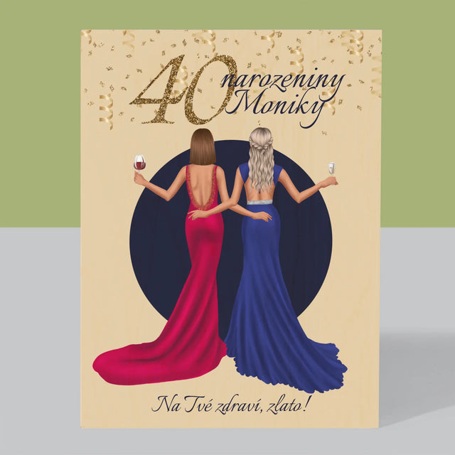 Designér Postav: 40. Narozeniny - Tisk Na Dřevo