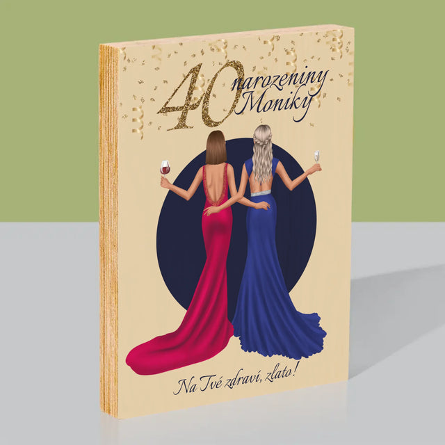 Designér Postav: 40. Narozeniny - Tisk Na Dřevo