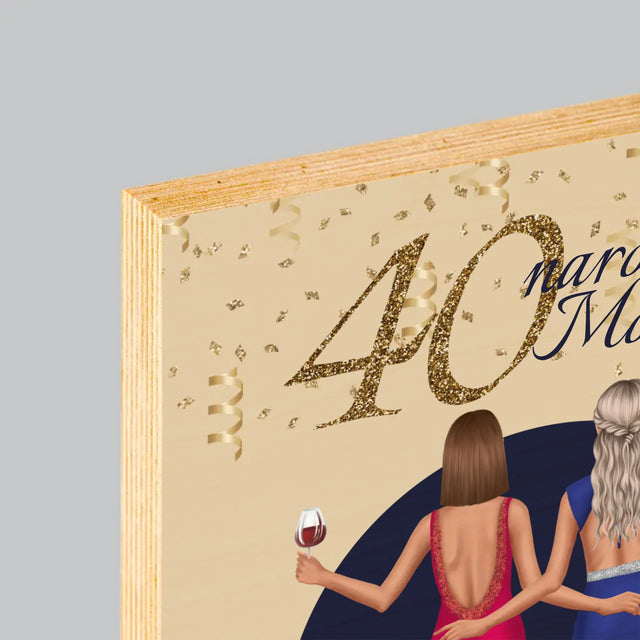 Designér Postav: 40. Narozeniny - Tisk Na Dřevo