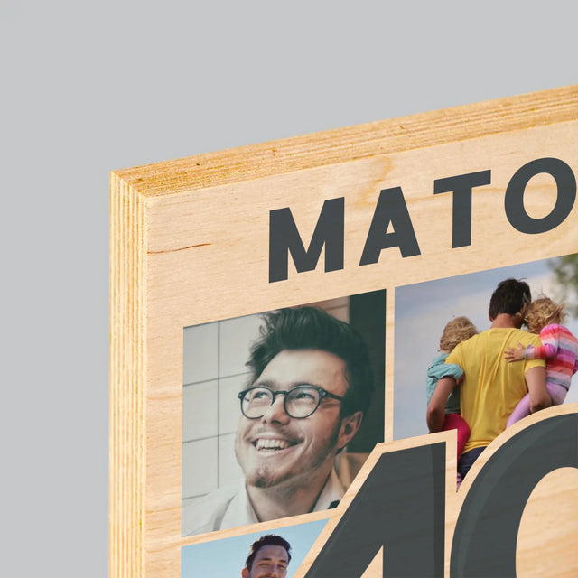 Fotokoláž: 40 Let - Tisk Na Dřevo