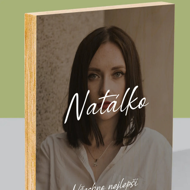 Fotka S Textem: 40. Narozeniny Všechno Nejlepší - Tisk Na Dřevo