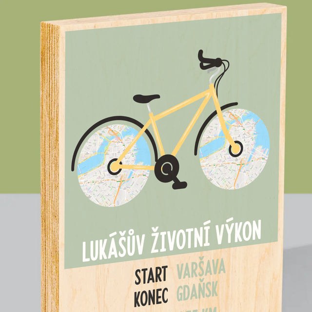 Mapa Města: Cyklistický Rekord - Tisk Na Dřevo
