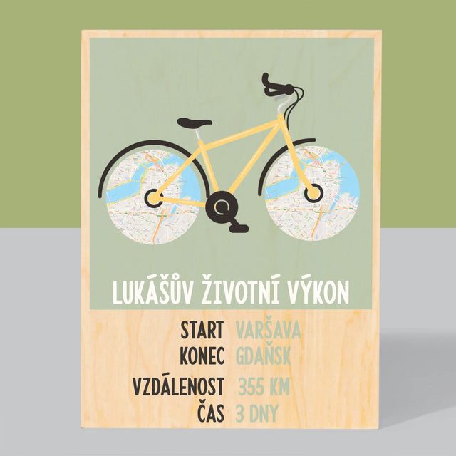 Mapa Města: Cyklistický Rekord - Tisk Na Dřevo
