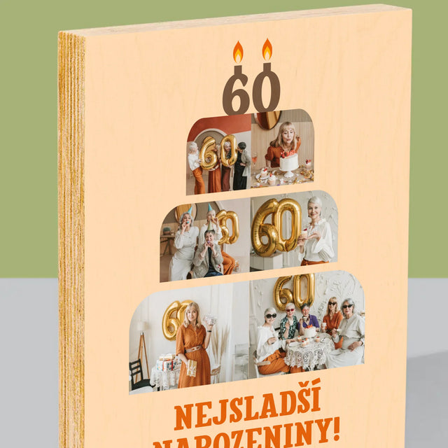 Tvar Z Fotek: Nejsladší Narozeniny - Tisk Na Dřevo