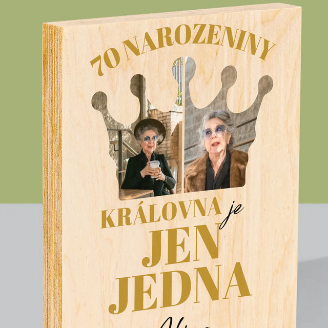 Tvar Z Fotek: 70. Narozeniny Královna - Tisk Na Dřevo