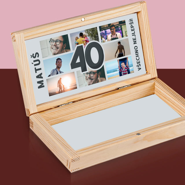 Fotokoláž: 40 Let - Krabička Na Peníze