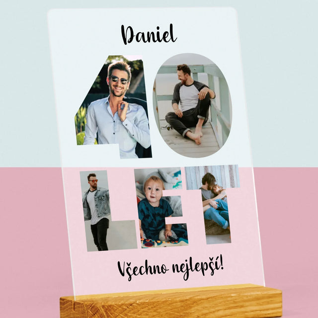 Slovo Z Fotek: 40 Let Z Tvých Fotek - Tisk Na Akrylovém Skle