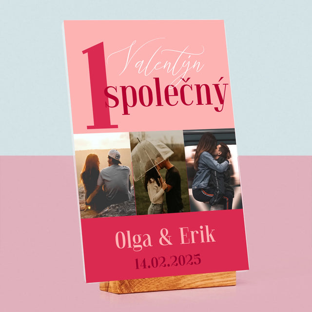 Fotokoláž: První Společný Valentýn - Tisk Na Akrylovém Skle