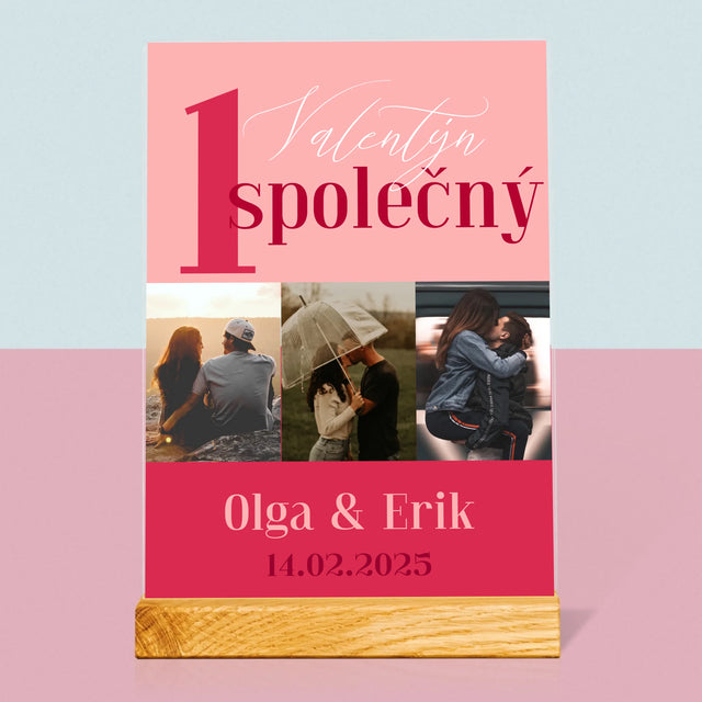 Fotokoláž: První Společný Valentýn - Tisk Na Akrylovém Skle