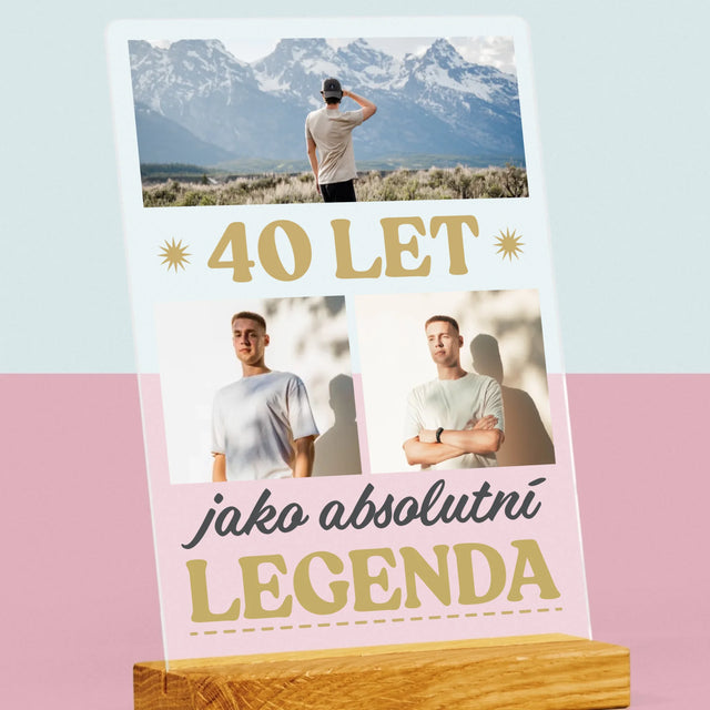Fotokoláž: 40 Let Jako Legenda - Tisk Na Akrylovém Skle