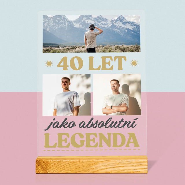 Fotokoláž: 40 Let Jako Legenda - Tisk Na Akrylovém Skle