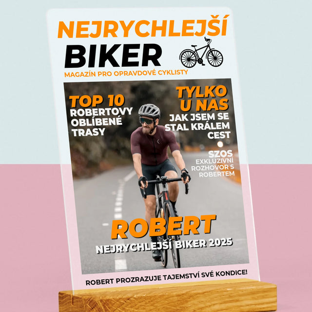Obálka Časopisu: Nejrychlejší Biker - Tisk Na Akrylovém Skle