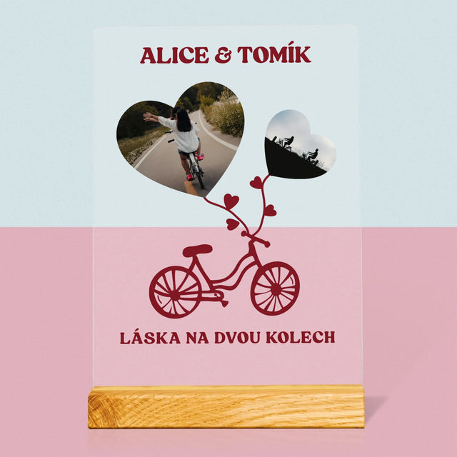 Fotokoláž: Láska Na Dvou Kolech - Tisk Na Akrylovém Skle