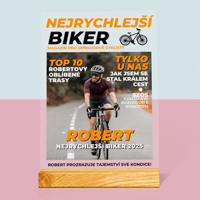 Obálka Časopisu: Nejrychlejší Biker - Tisk Na Akrylovém Skle