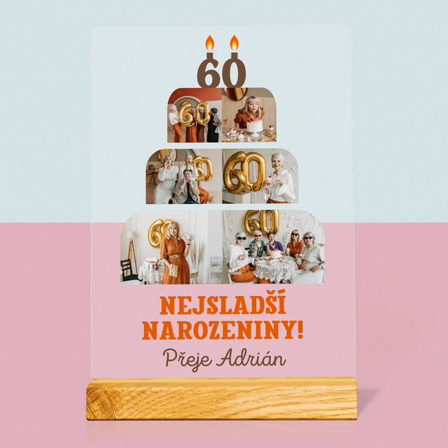 Tvar Z Fotek: Nejsladší Narozeniny - Tisk Na Akrylovém Skle