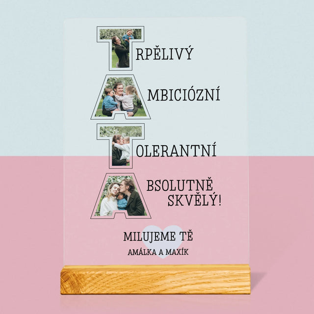 Slovo Z Fotek: Proč Miluji Tátu - Tisk Na Akrylovém Skle