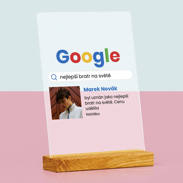 Fotka S Textem: Nejlepší Bratr Výsledek Google - Tisk Na Akrylovém Skle