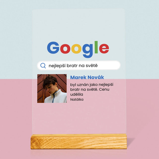 Fotka S Textem: Nejlepší Bratr Výsledek Google - Tisk Na Akrylovém Skle