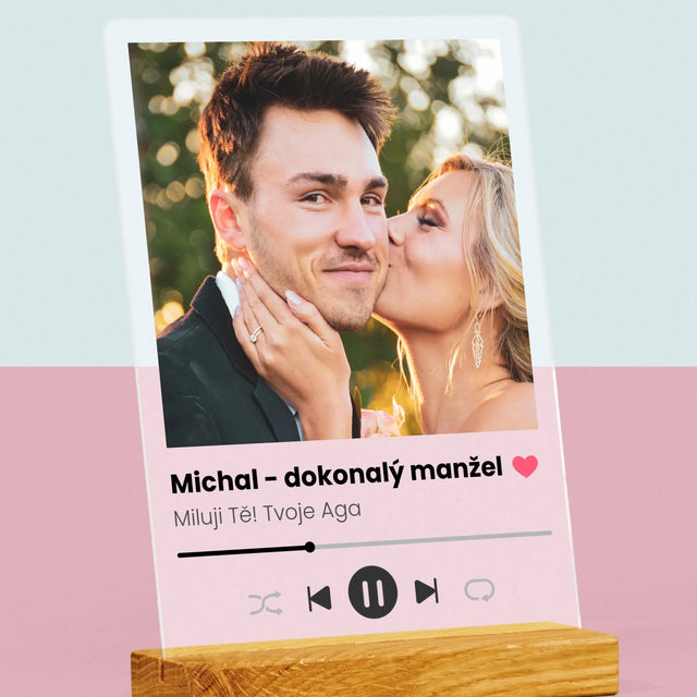 Fotka S Textem: Spotify Pro Manžela - Tisk Na Akrylovém Skle