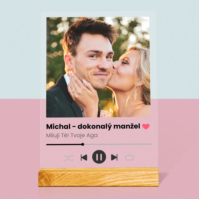 Fotka S Textem: Spotify Pro Manžela - Tisk Na Akrylovém Skle