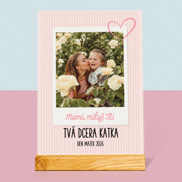 Fotka S Textem: Mami, Miluji Tě - Tisk Na Akrylovém Skle