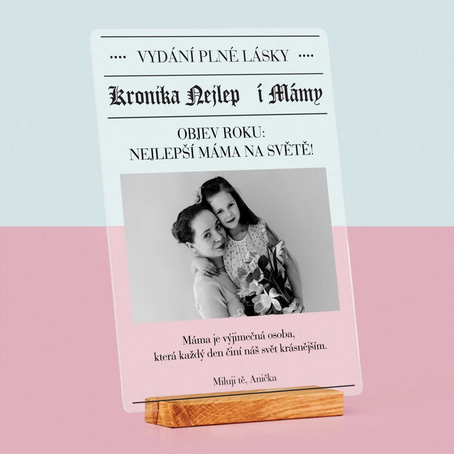 Obálka Časopisu: Kronika Nejlepší Mámy - Tisk Na Akrylovém Skle
