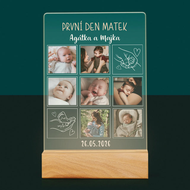 Fotokoláž: První Den Matek Kresby - Tisk Na Akrylovém Skle