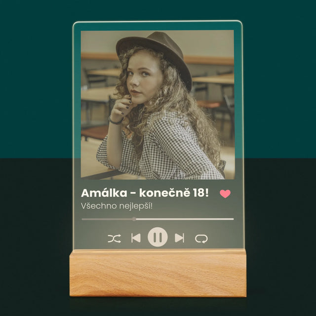 Fotka S Textem: Spotify Na 18. Narozeniny - Tisk Na Akrylovém Skle