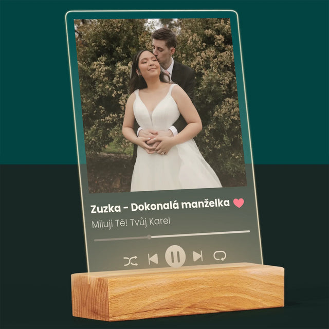 Fotka S Textem: Spotify Pro Manželku - Tisk Na Akrylovém Skle