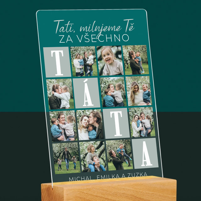 Fotokoláž: Tati, Milujeme Tě Za Všechno - Tisk Na Akrylovém Skle