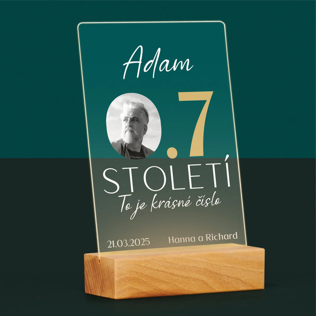 Fotka S Textem: 0,7 Století - Tisk Na Akrylovém Skle