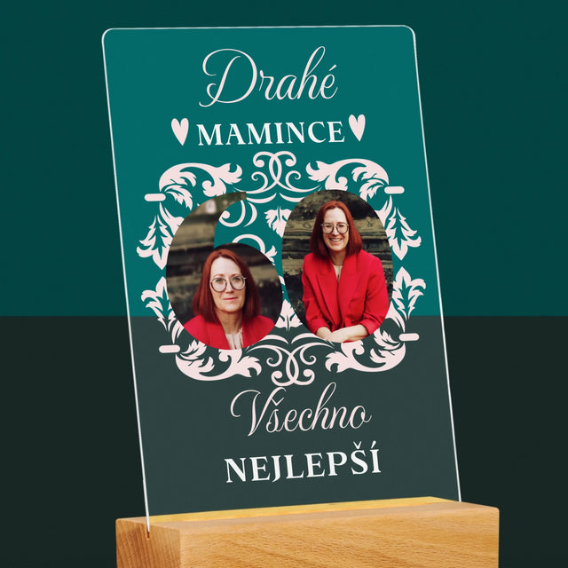 Slovo Z Fotek: Drahé Mamince K Jejím 60. Narozeninám - Tisk Na Akrylovém Skle