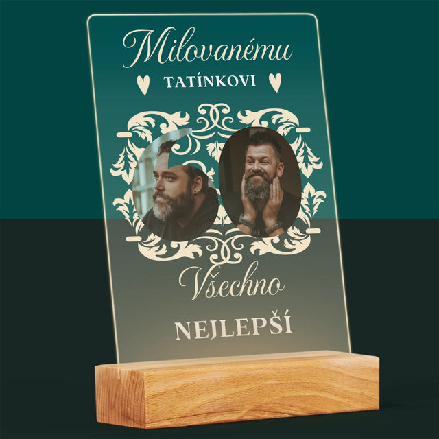 Slovo Z Fotek: Milovanému Tatínkovi K Jeho 60. Narozeninám - Tisk Na Akrylovém Skle