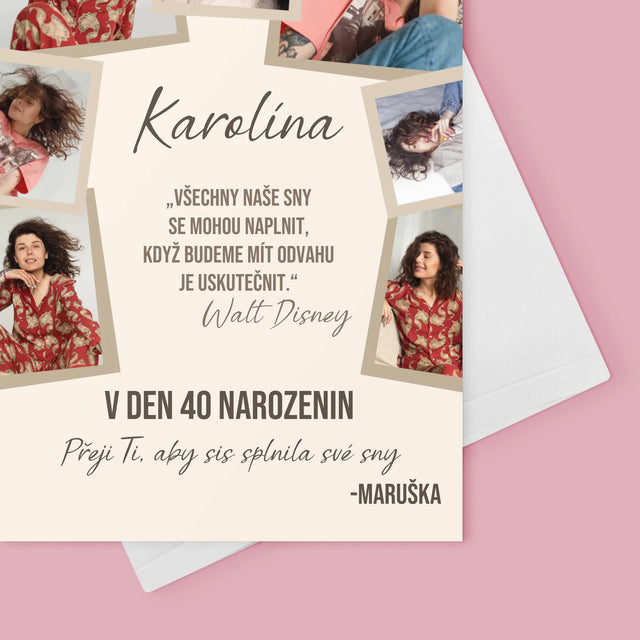 Fotokoláž: 40. Narozeniny Splň Si Sny - Přání