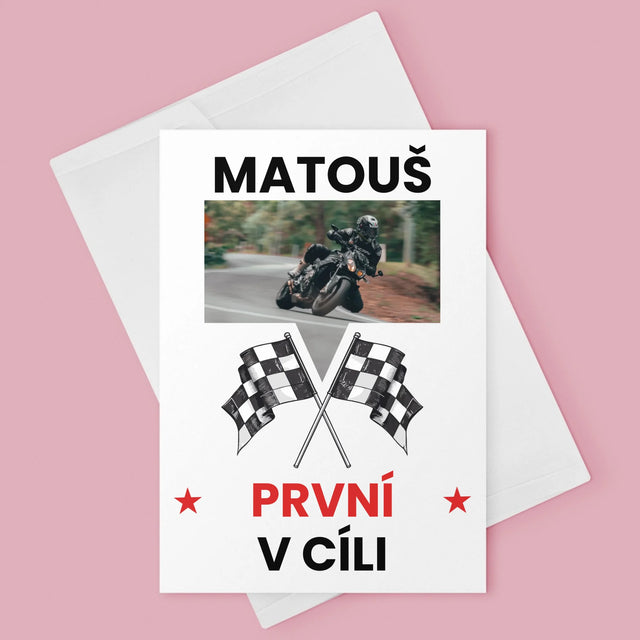 Fotka S Textem: První V Cíli - Přání