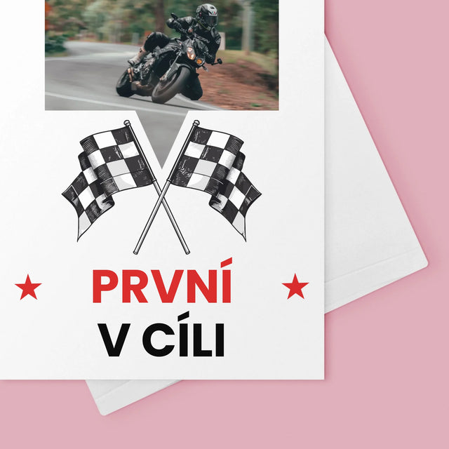 Fotka S Textem: První V Cíli - Přání