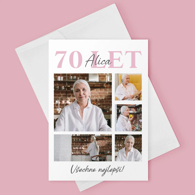 Fotokoláž: 70 Let Všechno Nejlepší - Přání