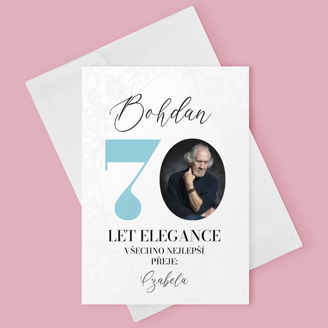 Fotka S Textem: 70 Let Elegance - Přání