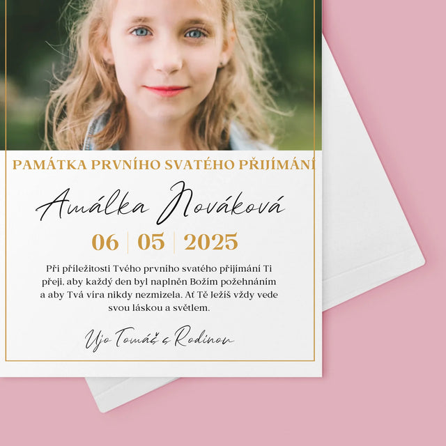 Fotka S Textem: Přání K Prvnímu Svatému Přijímání - Přání
