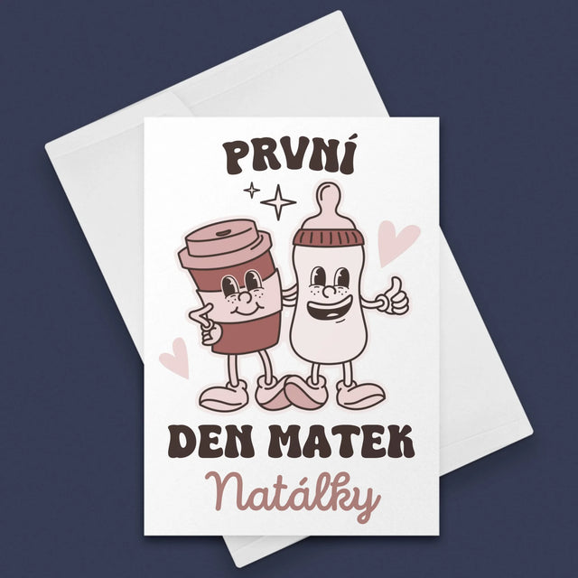 Jméno A Nápis: První Den Matek Káva Mléko - Přání
