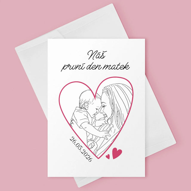 Fotka S Textem: Lineart První Den Matek - Přání